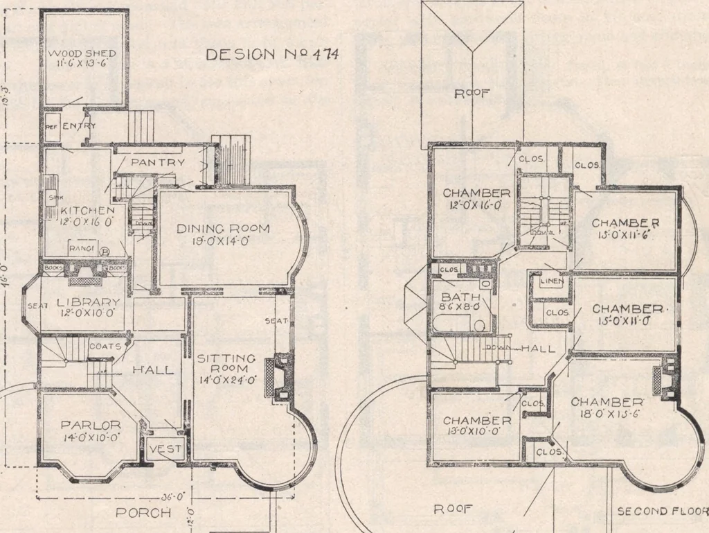 An illustration from Keith's architectural studies, no.8, 1905, leaf 69