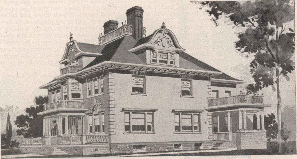 An illustration from Keith's architectural studies, no.8, 1905, leaf 76