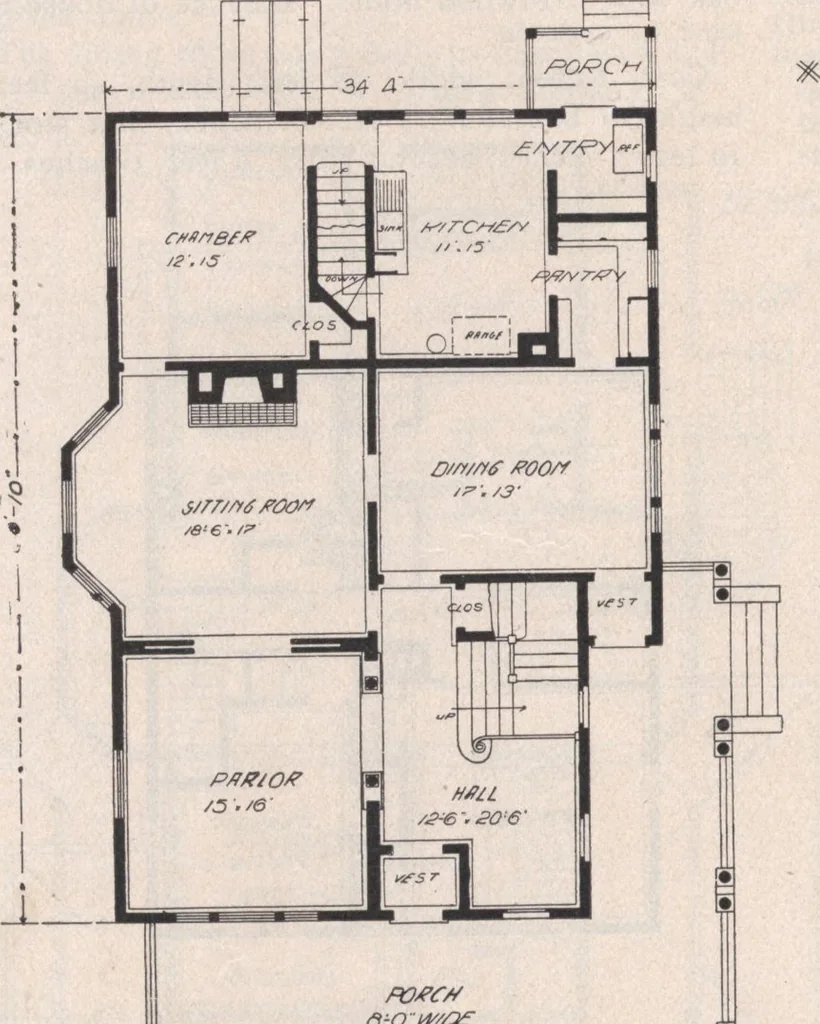 An illustration from Keith's architectural studies, no.8, 1905, leaf 97