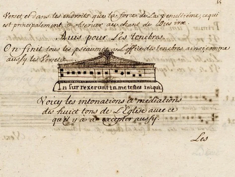 An illustration from Traités de plain-chant, composés ou copiés par un nommé Brunet, 1676, leaf 75
