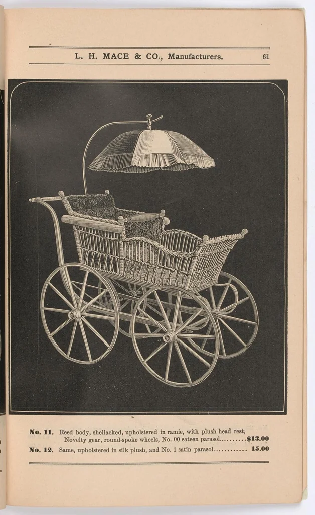 An illustration from L.H. Mace & Co. : annual catalogue of 1894: refrigerators, woodenware, childrens carriages, imported and domestic toys, 1894, leaf 62
