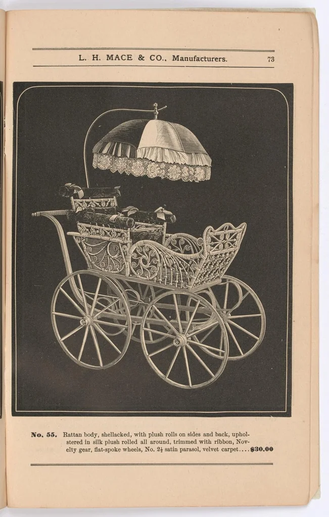 An illustration from L.H. Mace & Co. : annual catalogue of 1894: refrigerators, woodenware, childrens carriages, imported and domestic toys, 1894, leaf 74