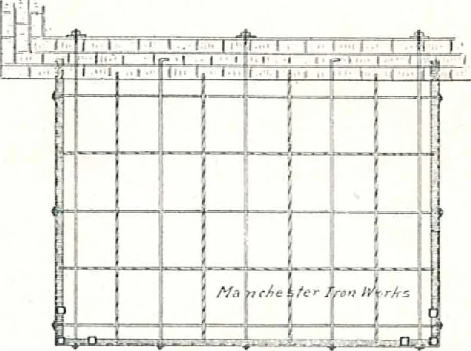 An illustration from Manchester Iron Works, architectural, structural, ornamental iron and steel., 1916, leaf 43