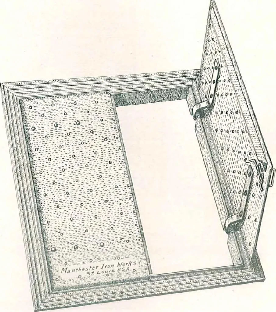 An illustration from Manchester Iron Works, architectural, structural, ornamental iron and steel., 1916, leaf 6