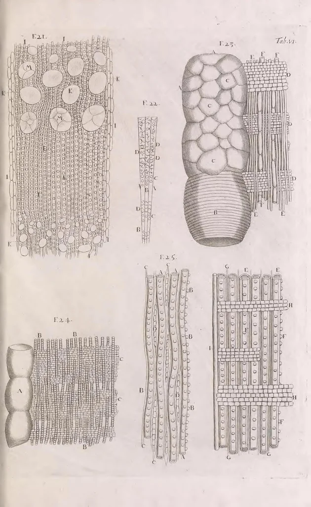 An illustration from Marcelli Malpighii philosophi & medici Bononiensis, è Regia Societate, Anatome plantarum : Cui subjungitur appendix, iteratas & auctas ejusdem authoris De ovo incubato observationes continens, 1675, leaf 143