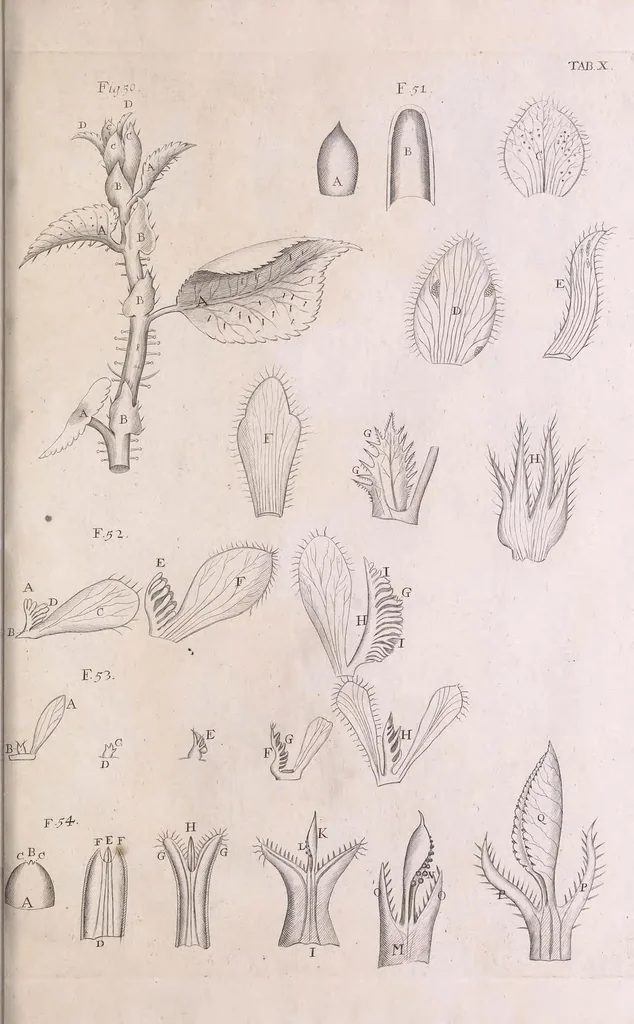 An illustration from Marcelli Malpighii philosophi & medici Bononiensis, è Regia Societate, Anatome plantarum : Cui subjungitur appendix, iteratas & auctas ejusdem authoris De ovo incubato observationes continens, 1675, leaf 151