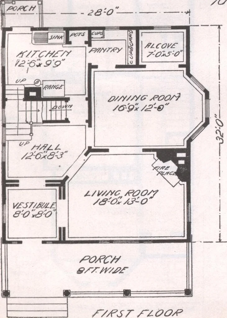 An illustration from Attractive homes, 1912, leaf 154