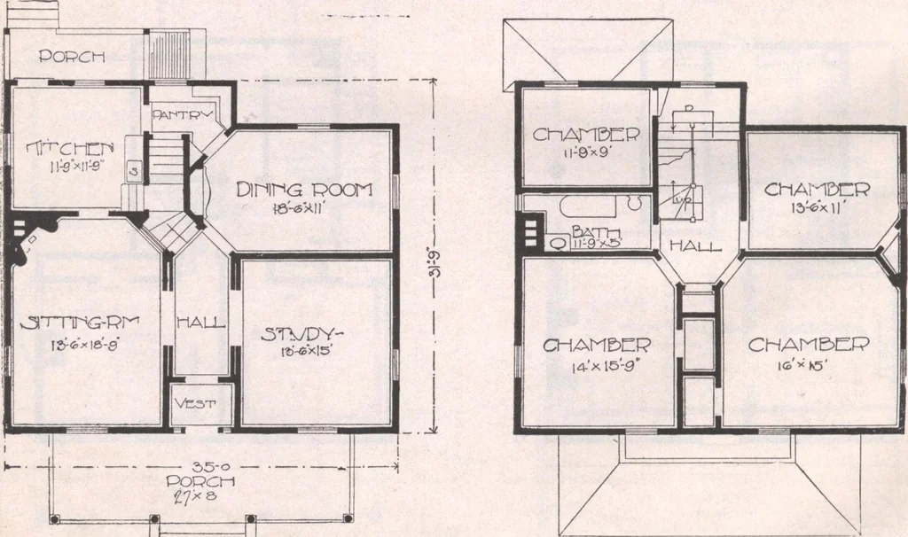 An illustration from Attractive homes, 1912, leaf 185