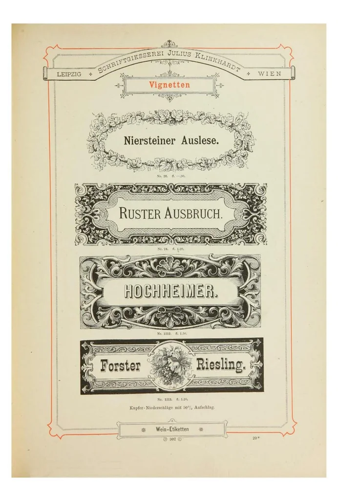 An illustration from Gesamt-Probe der Schriftgiesserei Julius Klinkhardt in Leipzig und Wien, 1883, leaf 349