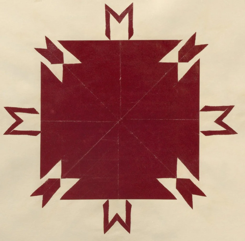 An illustration from Sample book of quilt and embroidery patterns, 1895, leaf 183