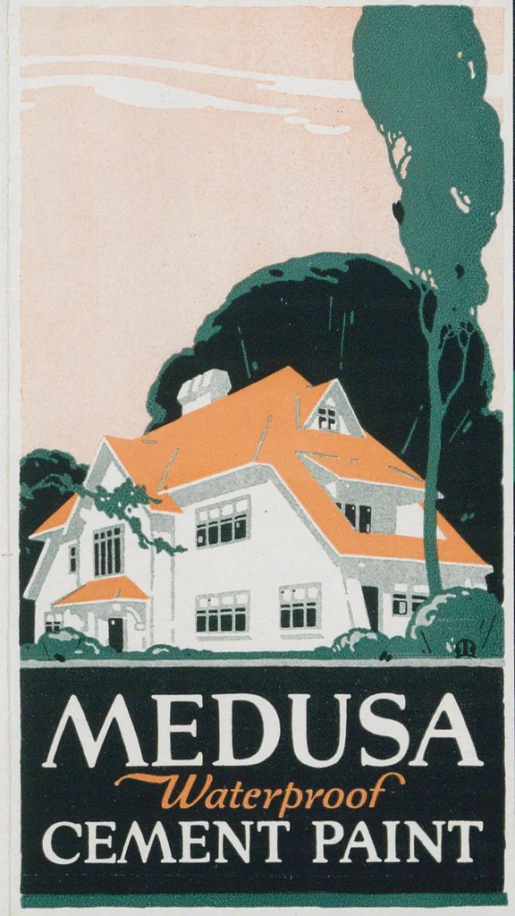 An illustration from Medusa Waterproof Cement Paint, 1922, leaf 0
