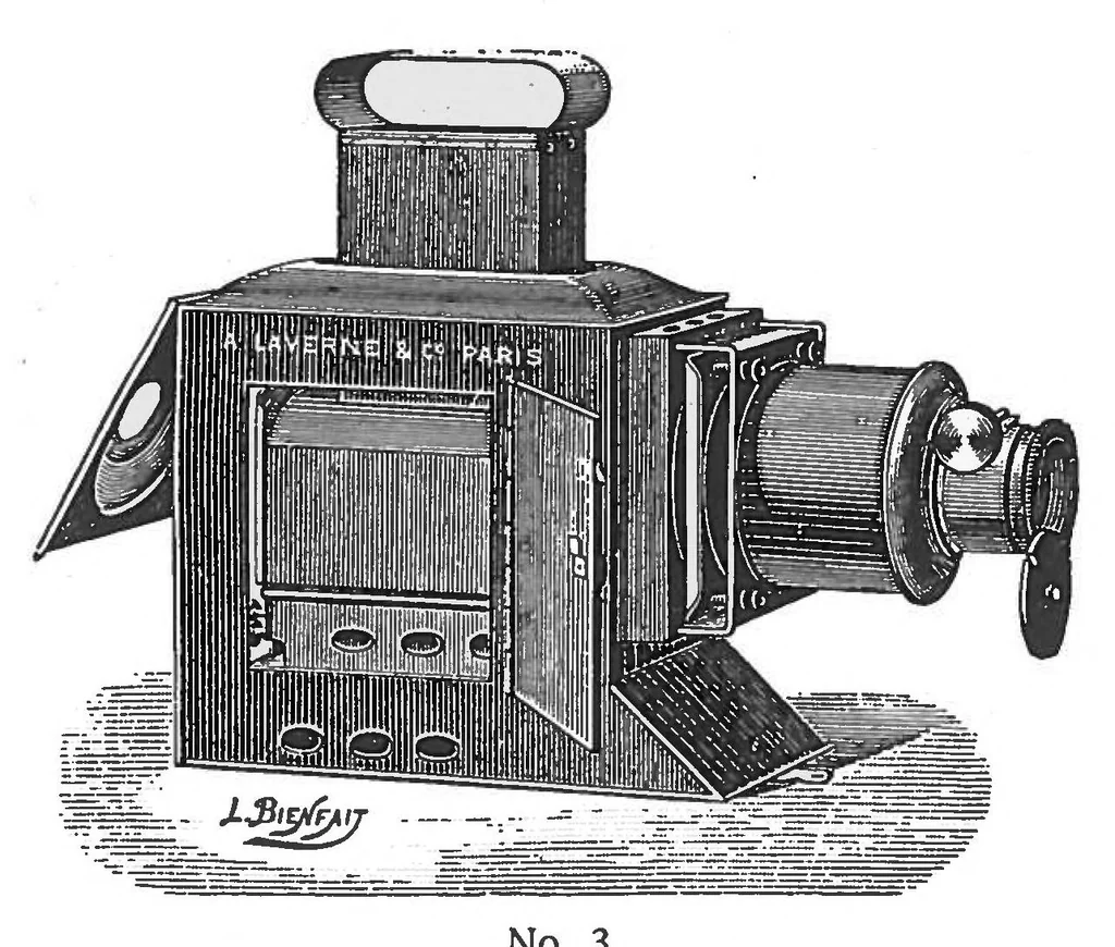 An illustration from Prijscourant No. 1: Prijscourant van Tooverlantaarns, Sciopticons, Dissolving-Views, Kalklicht-toestellen, Platen voor de Tooverlantaarns, enz. Model Stoom- en Electrische Machines, Electrische Schellen, Telephoons, enz., 1909, leaf 11