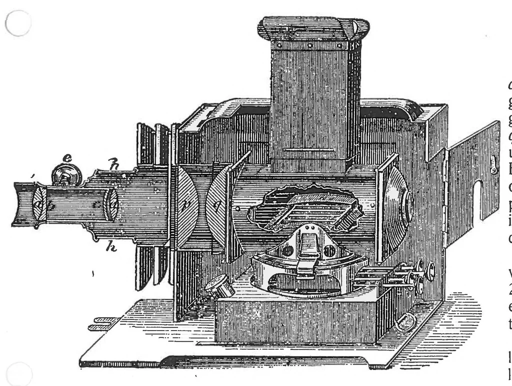An illustration from Prijscourant No. 1: Prijscourant van Tooverlantaarns, Sciopticons, Dissolving-Views, Kalklicht-toestellen, Platen voor de Tooverlantaarns, enz. Model Stoom- en Electrische Machines, Electrische Schellen, Telephoons, enz., 1909, leaf 13