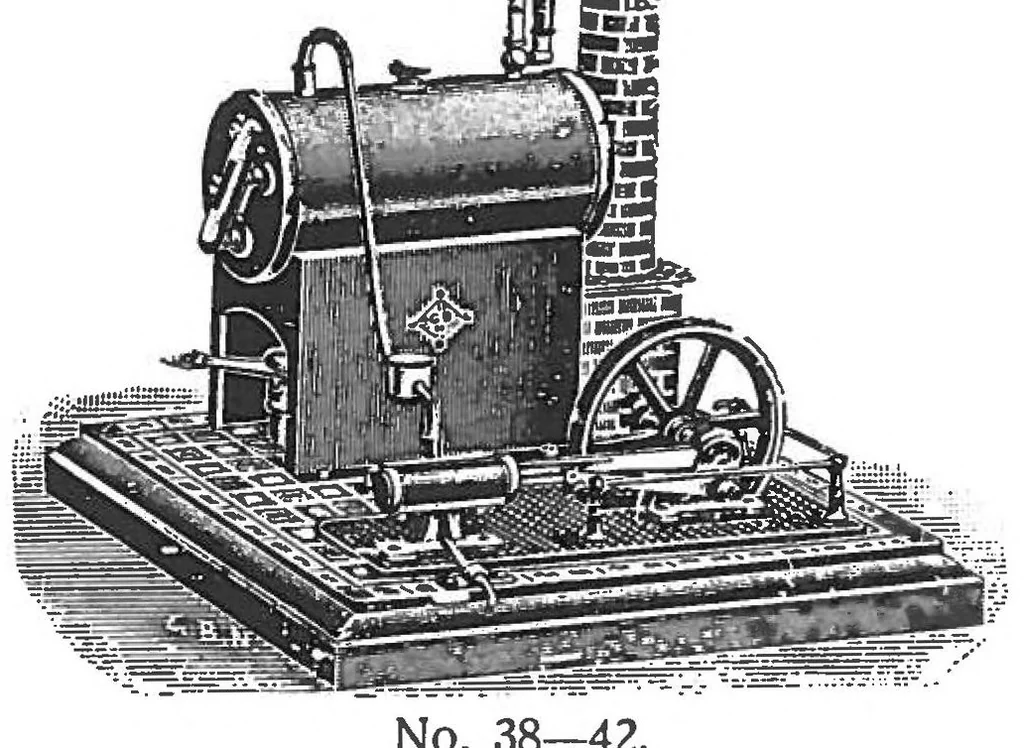An illustration from Prijscourant No. 1: Prijscourant van Tooverlantaarns, Sciopticons, Dissolving-Views, Kalklicht-toestellen, Platen voor de Tooverlantaarns, enz. Model Stoom- en Electrische Machines, Electrische Schellen, Telephoons, enz., 1909, leaf 38