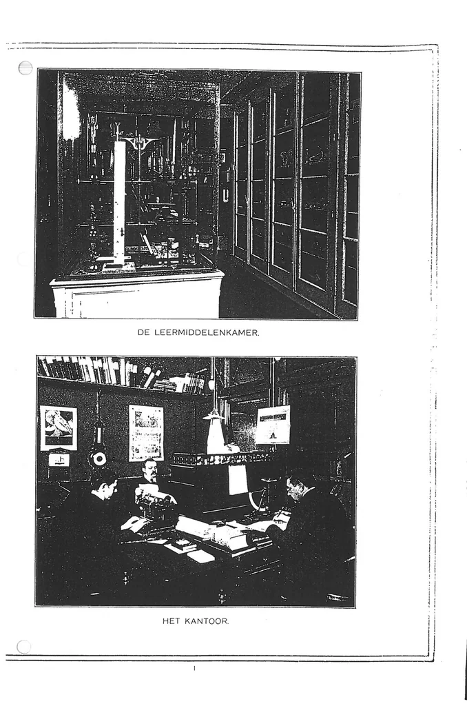 An illustration from Prijscourant No. 1: Prijscourant van Tooverlantaarns, Sciopticons, Dissolving-Views, Kalklicht-toestellen, Platen voor de Tooverlantaarns, enz. Model Stoom- en Electrische Machines, Electrische Schellen, Telephoons, enz., 1909, leaf 5