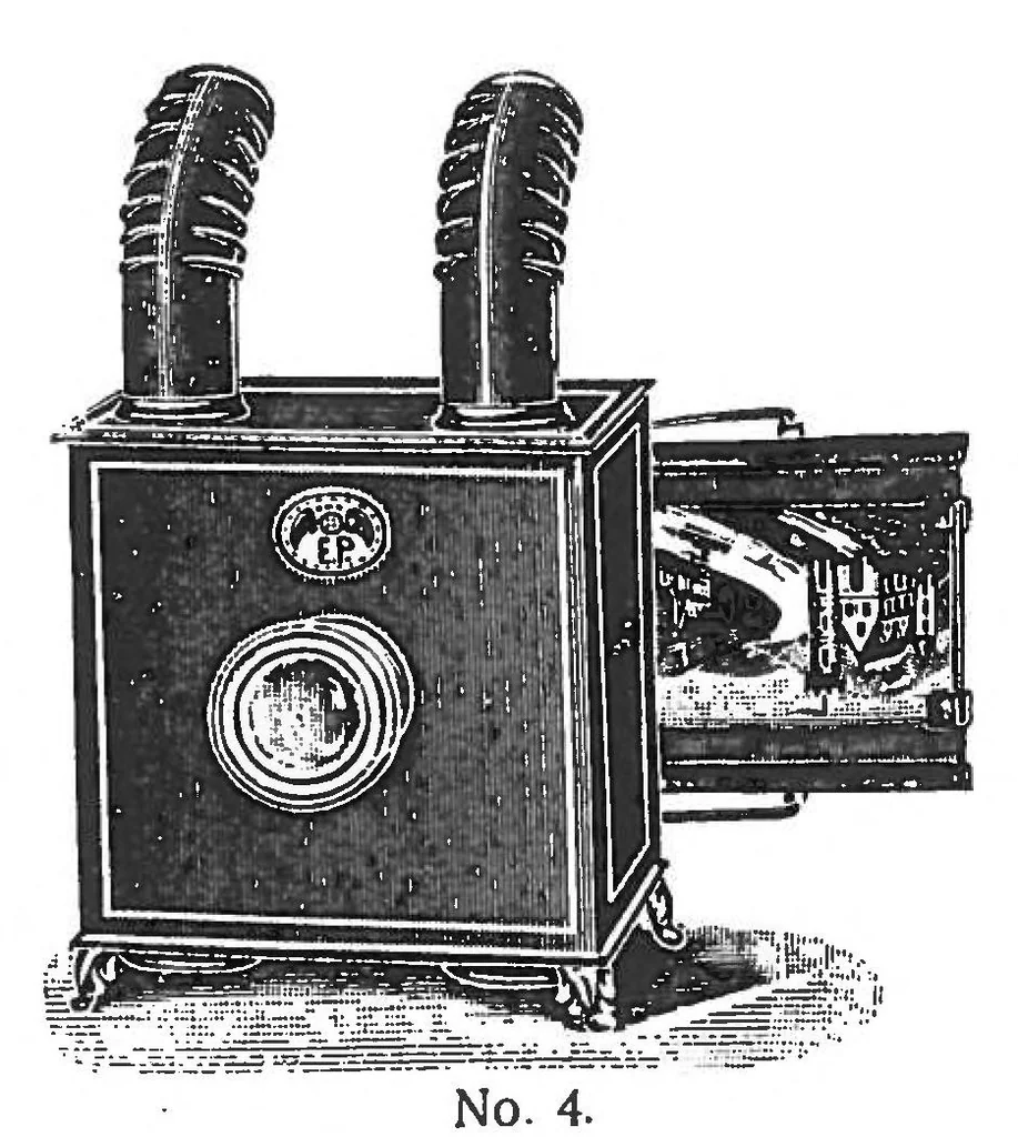 An illustration from Prijscourant No. 1: Prijscourant van Tooverlantaarns, Sciopticons, Dissolving-Views, Kalklicht-toestellen, Platen voor de Tooverlantaarns, enz. Model Stoom- en Electrische Machines, Electrische Schellen, Telephoons, enz., 1909, leaf 9