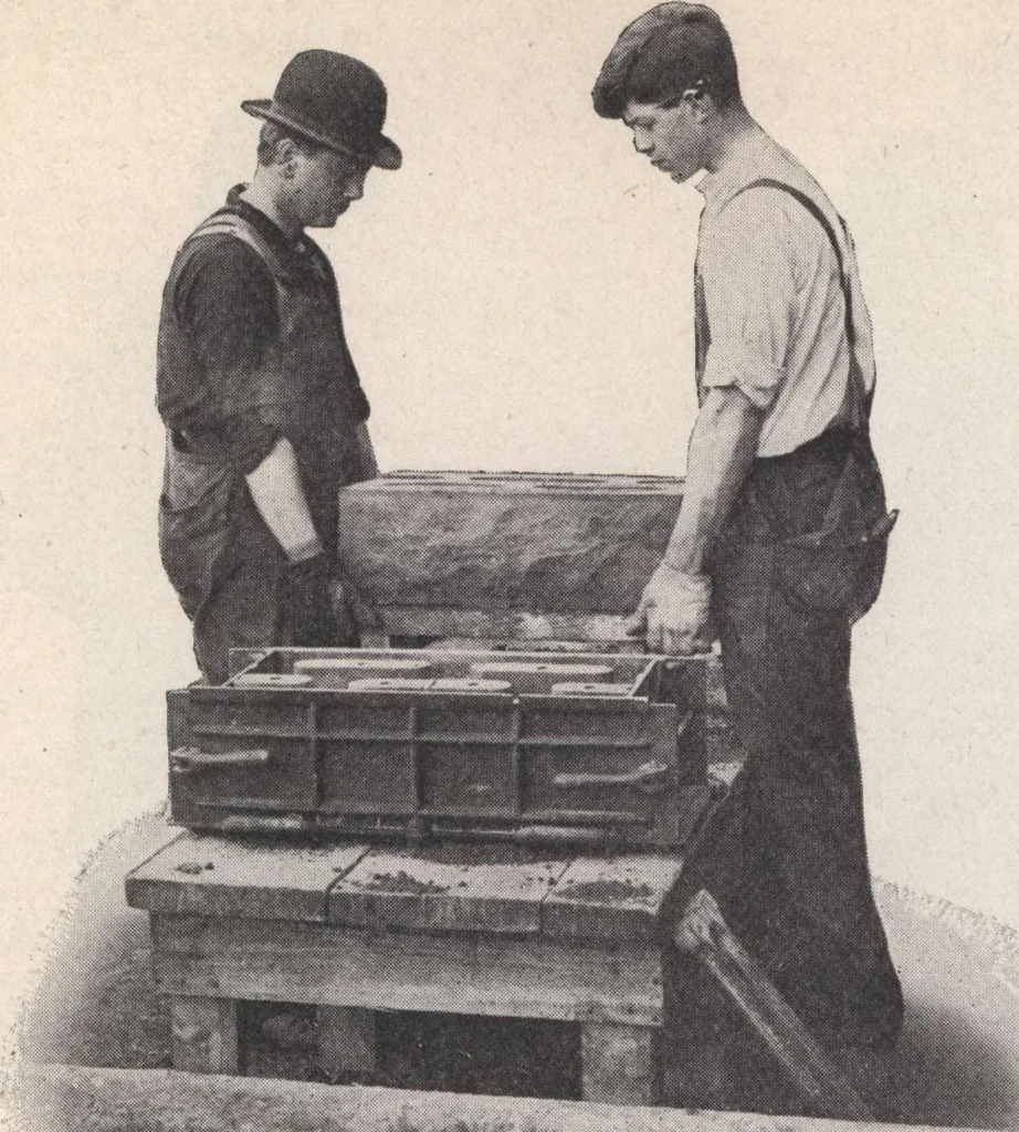 An illustration from Miracle concrete: the great modern industry, 1909, leaf 15