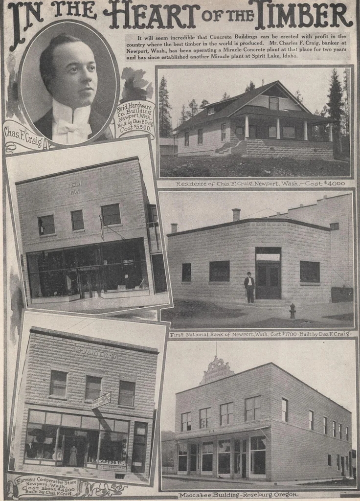 An illustration from Miracle concrete: the great modern industry, 1909, leaf 64
