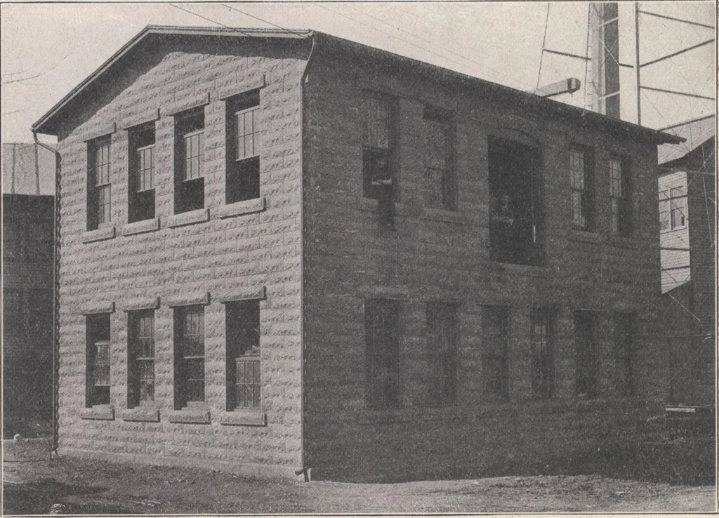 An illustration from Miracle concrete: the great modern industry, 1909, leaf 79