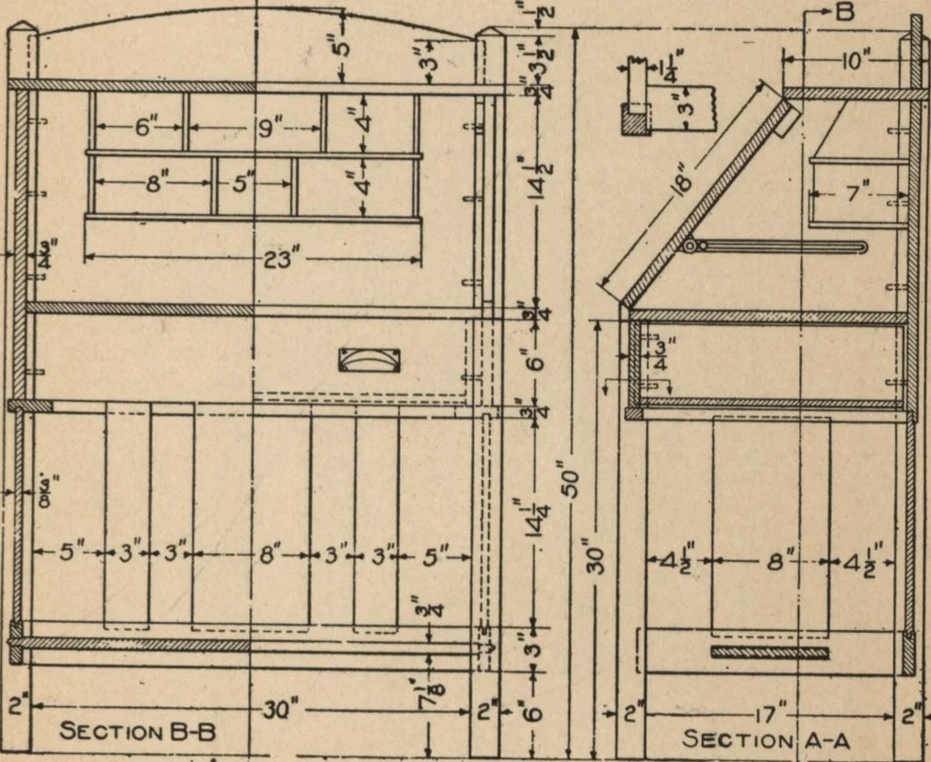 An illustration from Mission furniture: how to make it part two, 1910, leaf 114