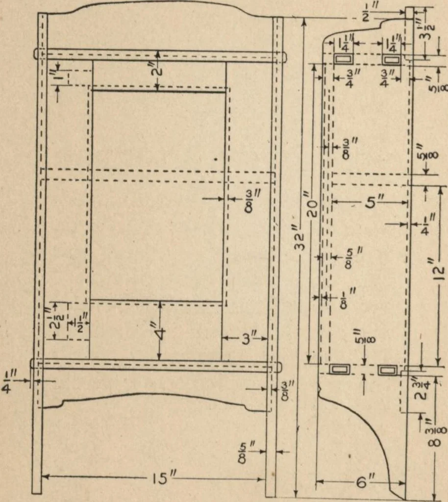 An illustration from Mission furniture: how to make it part two, 1910, leaf 65