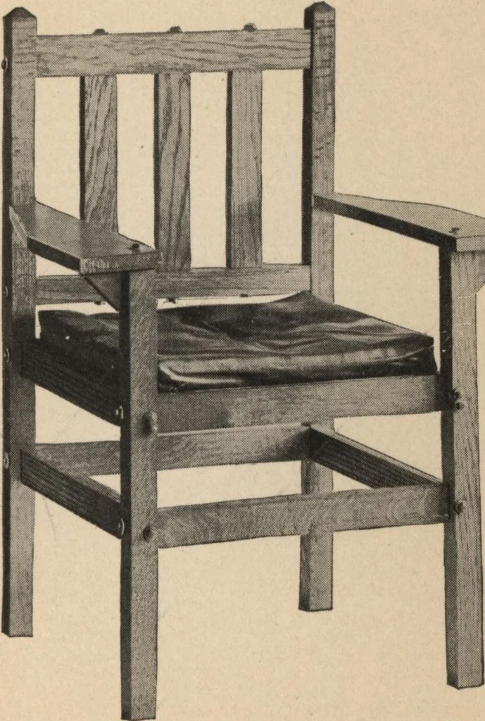 An illustration from Mission furniture: how to make it part two, 1910, leaf 72