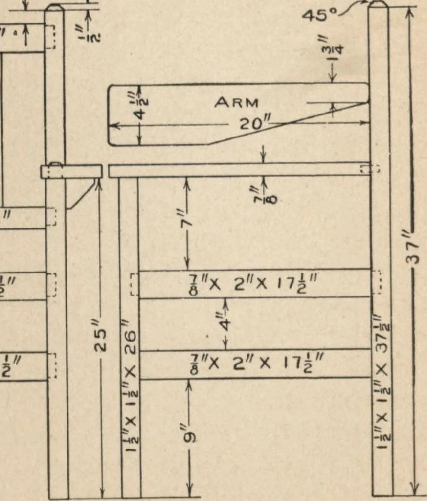 An illustration from Mission furniture: how to make it part two, 1910, leaf 73