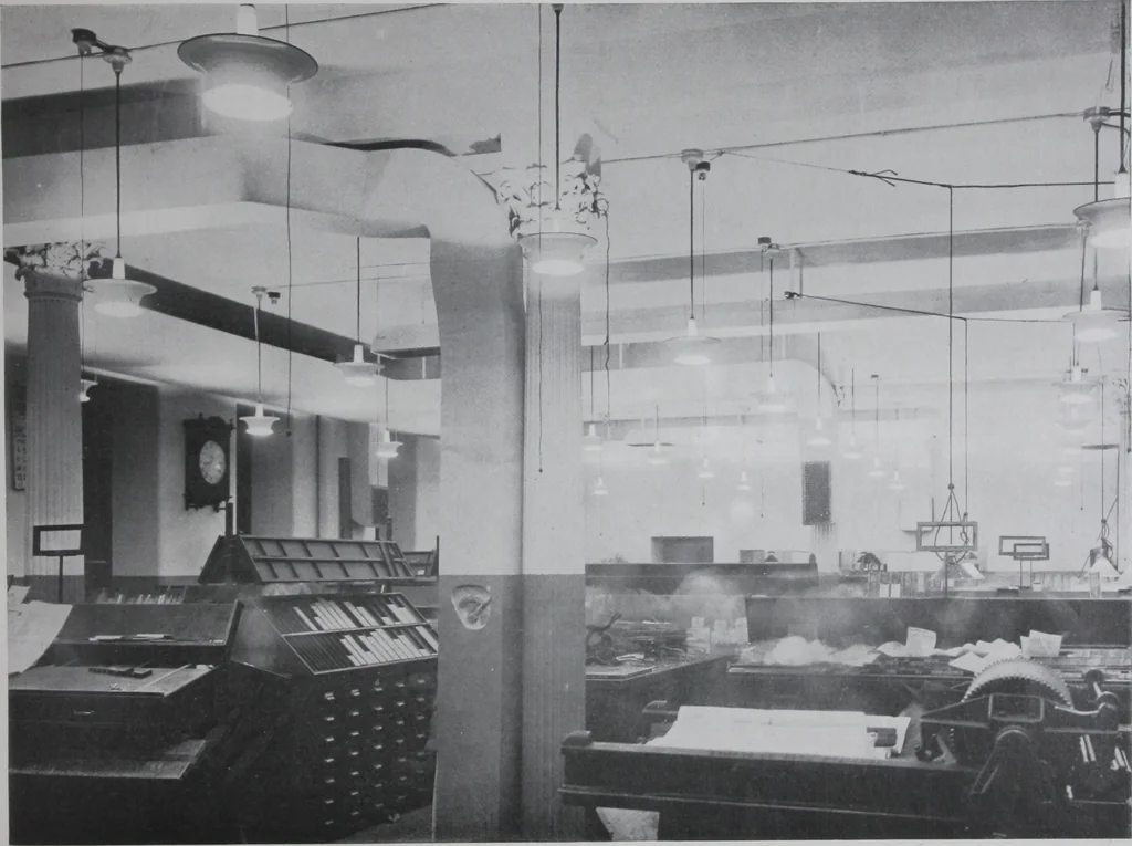 An illustration from Modern lighting : examples of its successful application in the industries., 1920, leaf 38