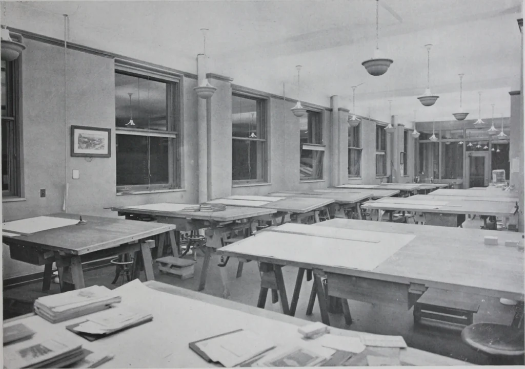An illustration from Modern lighting : examples of its successful application in the industries., 1920, leaf 40