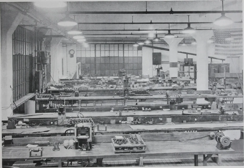 An illustration from Modern lighting : examples of its successful application in the industries., 1920, leaf 6