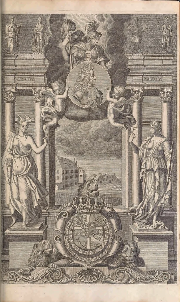 An illustration from Muséum regium; seu, Catalogus rerum tam naturalium, quàm artificialium, quae in basilica bibliothecae augustisimi Daniae Norvegiaeq[ue], 1696, leaf 9