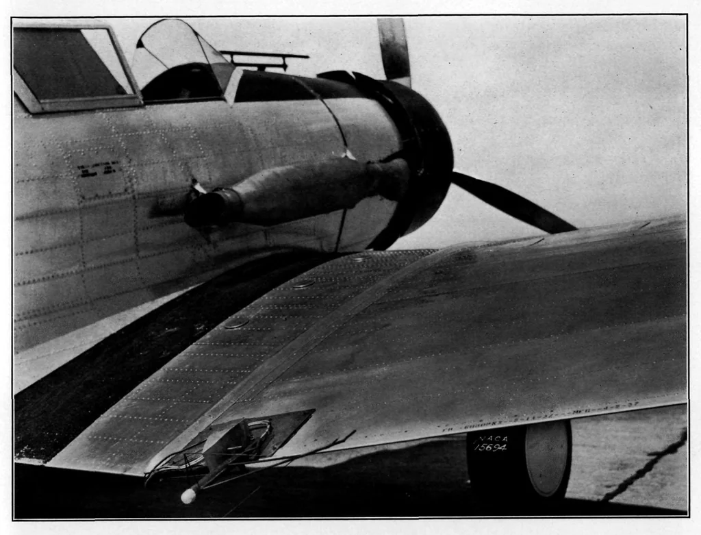 An illustration from Determination of the profile drag of an airplane wing in flight at high Reynolds numbers, 1939, leaf 6