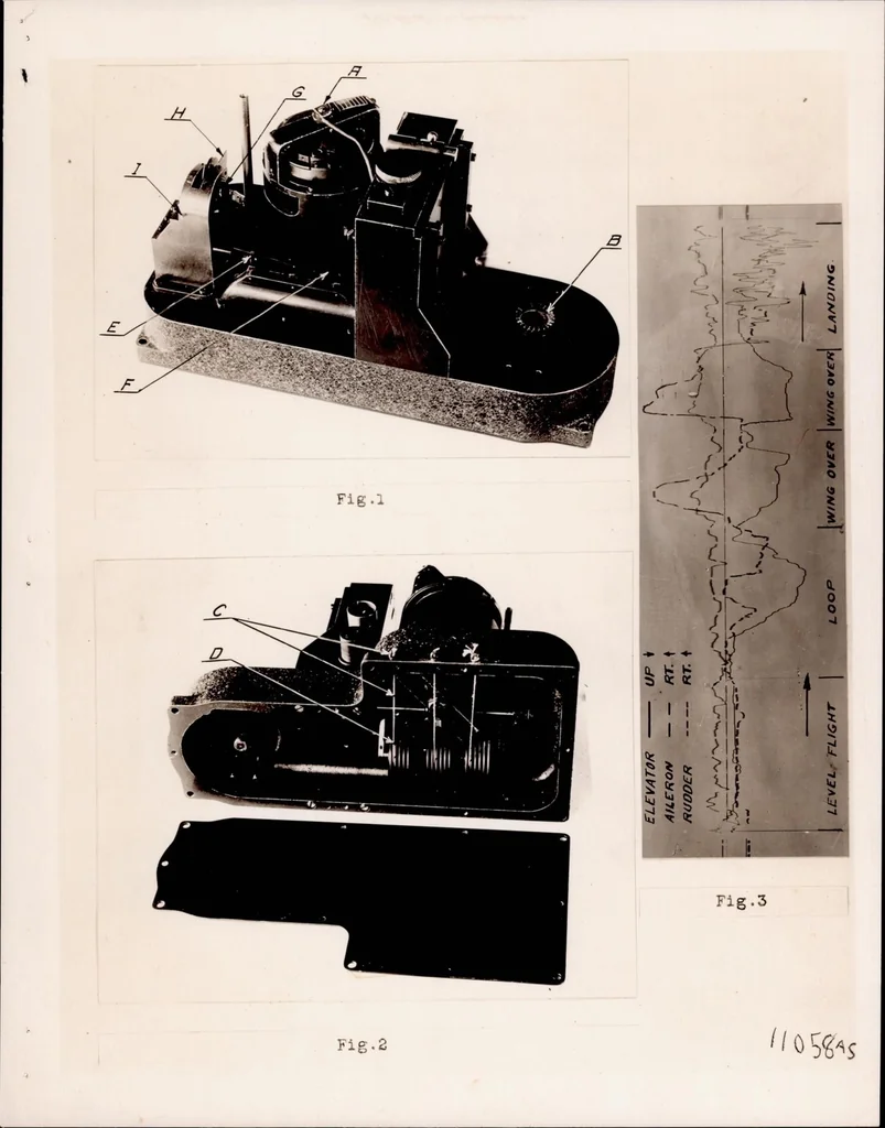 An illustration from An Instrument for Recording the Position of Airplane Control Surfaces, 1923, leaf 5