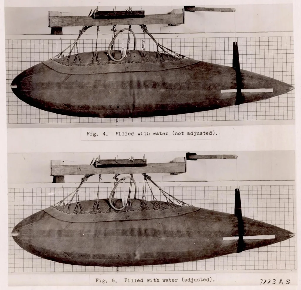 An illustration from Hydrostatic Tests of an Airship Model, 1922, leaf 19