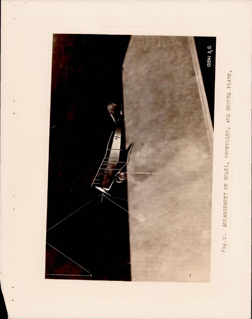 An illustration from The Effect on Rudder Control of Slip Stream Body, and Ground Interference, 1922, leaf 9