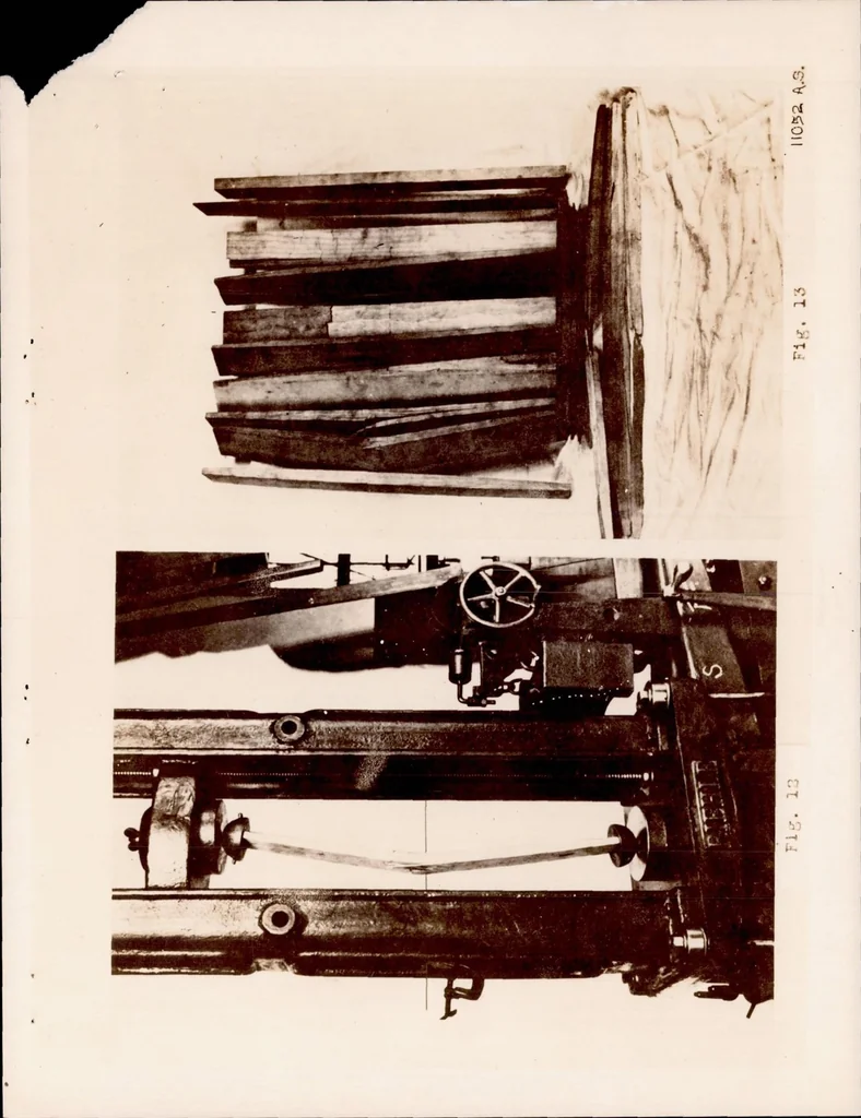 An illustration from Tests on Built-Up Airplane Struts Having Initial Tension in Outside Fibers, 1923, leaf 11