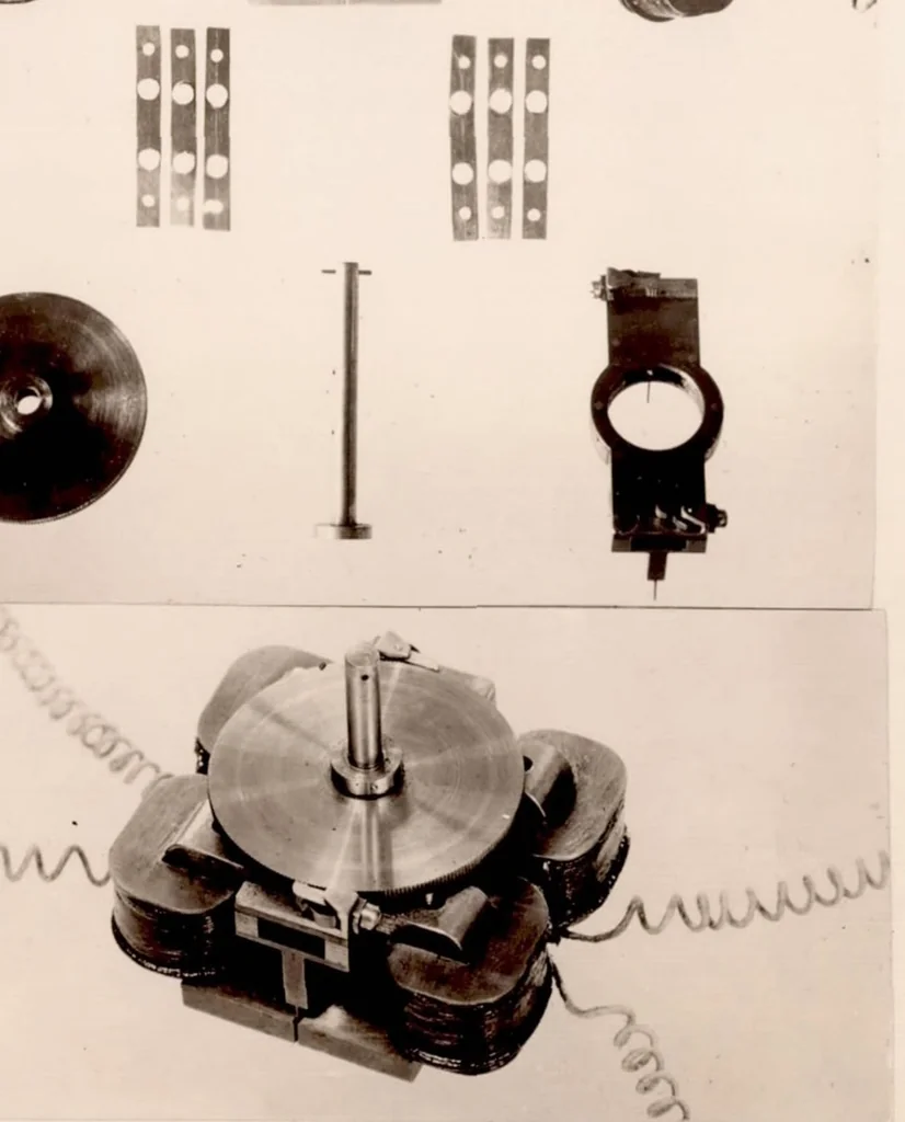 An illustration from An Impulse Electric Motor for Driving Recording Instruments, 1923, leaf 14