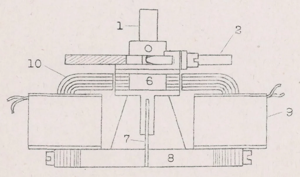 An illustration from An Impulse Electric Motor for Driving Recording Instruments, 1923, leaf 15