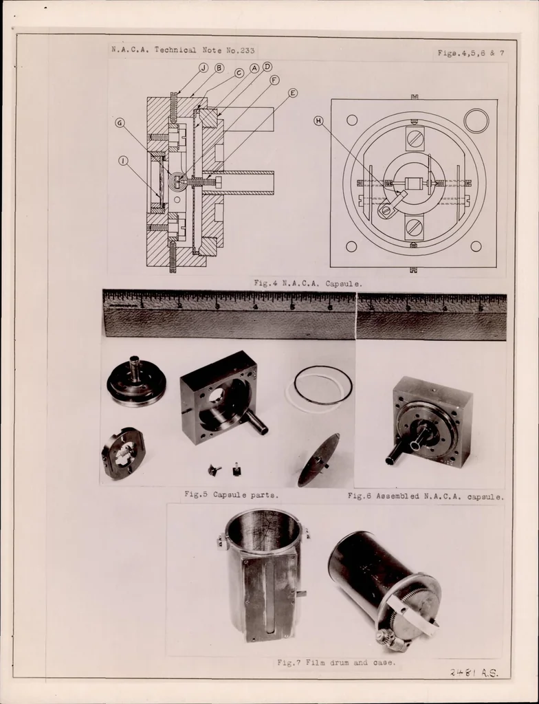 An illustration from NACA Flight-Path Angle and Air-Speed Recorder, 1926, leaf 13