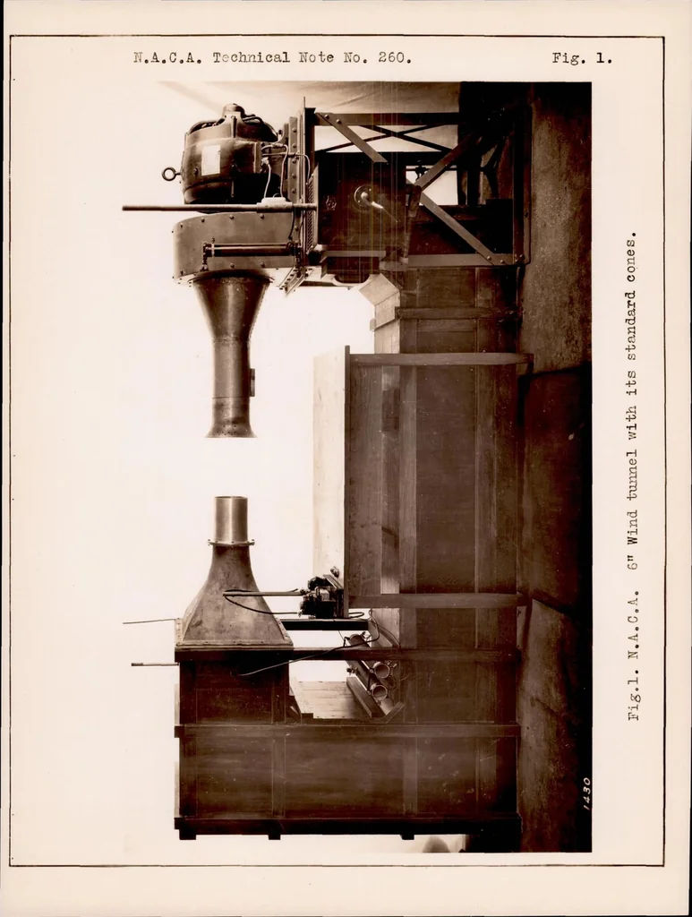 An illustration from Study of open jet wind tunnel cones, 1927, leaf 16