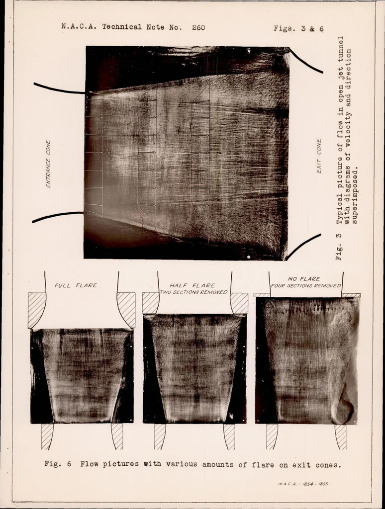 An illustration from Study of open jet wind tunnel cones, 1927, leaf 18