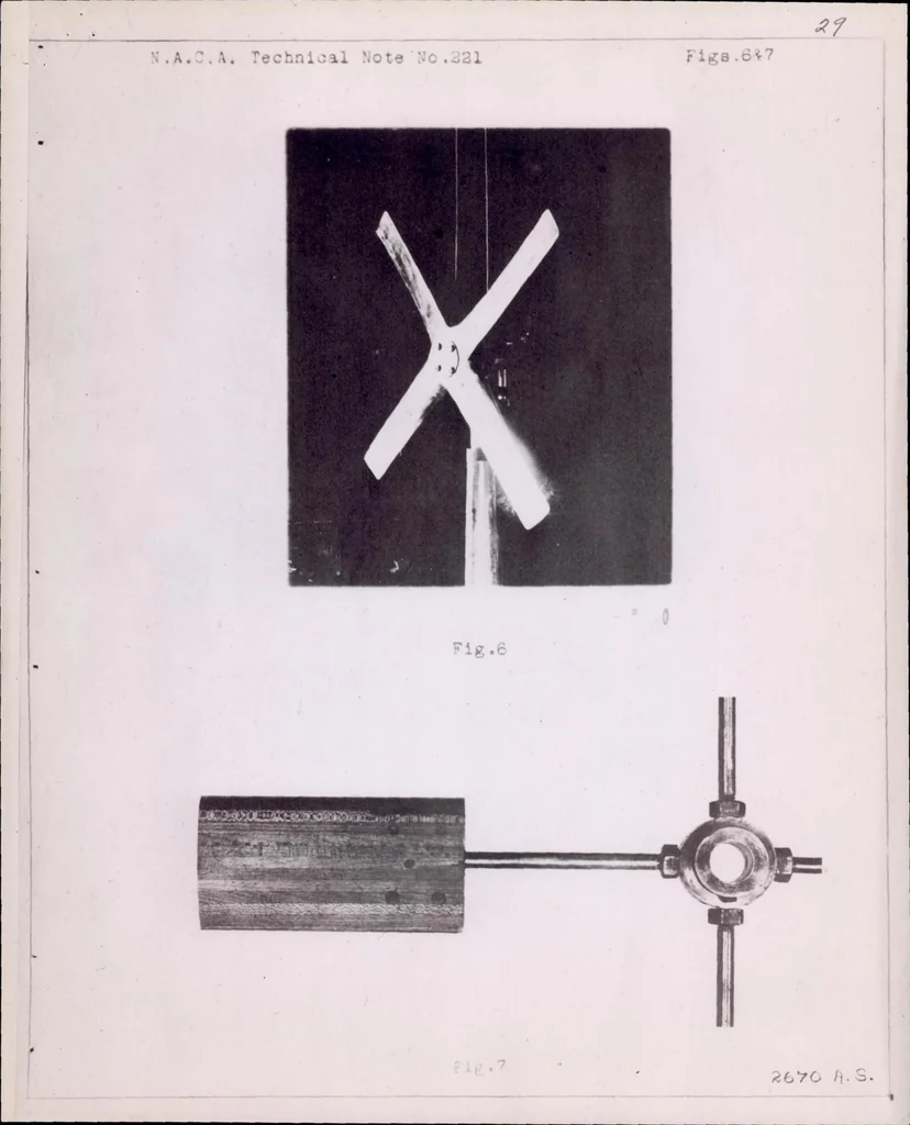 An illustration from Model Tests on the Economy and Effectiveness of Helicopter Propellers, 1925, leaf 28