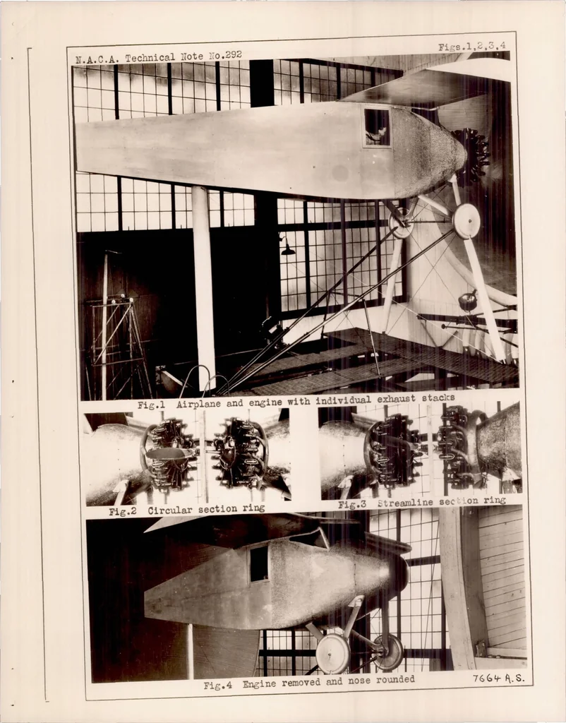 An illustration from The Drag of a J-5 Radial Air-Cooled Engine, 1928, leaf 5