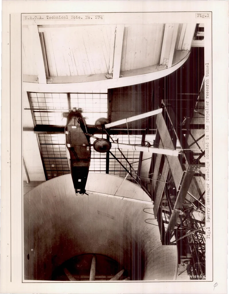 An illustration from The Effect of the Sperry Messenger Fuselage on the Air Flow at the Propeller Plane, 1928, leaf 6
