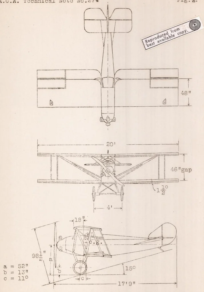 An illustration from The Effect of the Sperry Messenger Fuselage on the Air Flow at the Propeller Plane, 1928, leaf 7