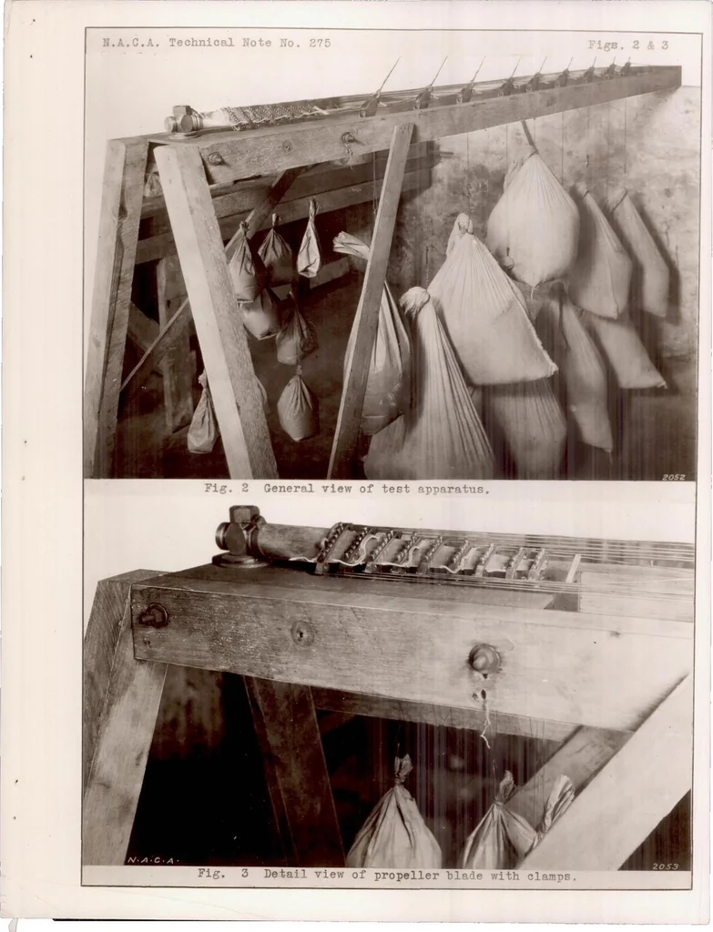 An illustration from Determination of Propeller Deflection by Means of Static Load Tests on Models, 1928, leaf 9