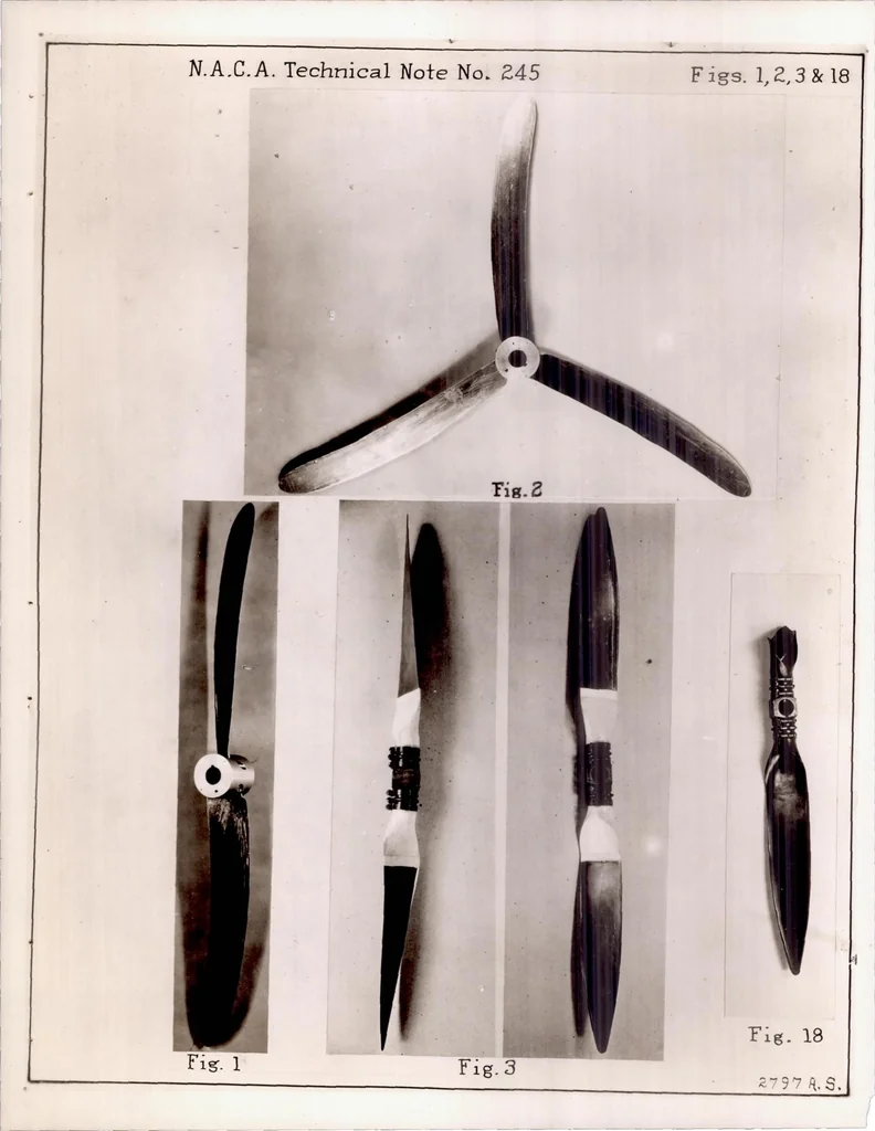 An illustration from Report on Tests of Metal Model Propellers in Combination with a Model VE-7 Airplane, 1926, leaf 22