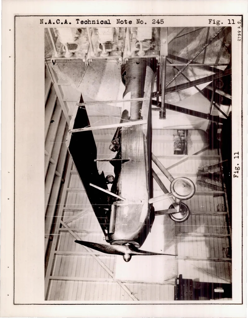 An illustration from Report on Tests of Metal Model Propellers in Combination with a Model VE-7 Airplane, 1926, leaf 30
