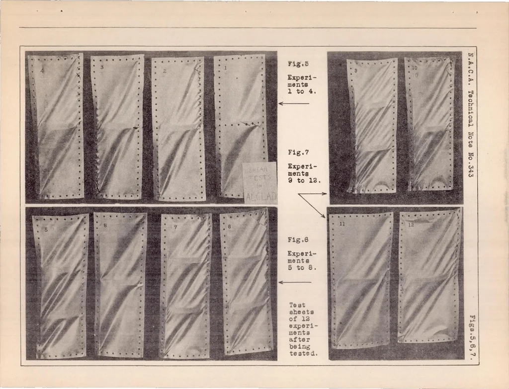 An illustration from Strength in Shear of the Thin Curved Sheets of Alclad, 1930, leaf 32