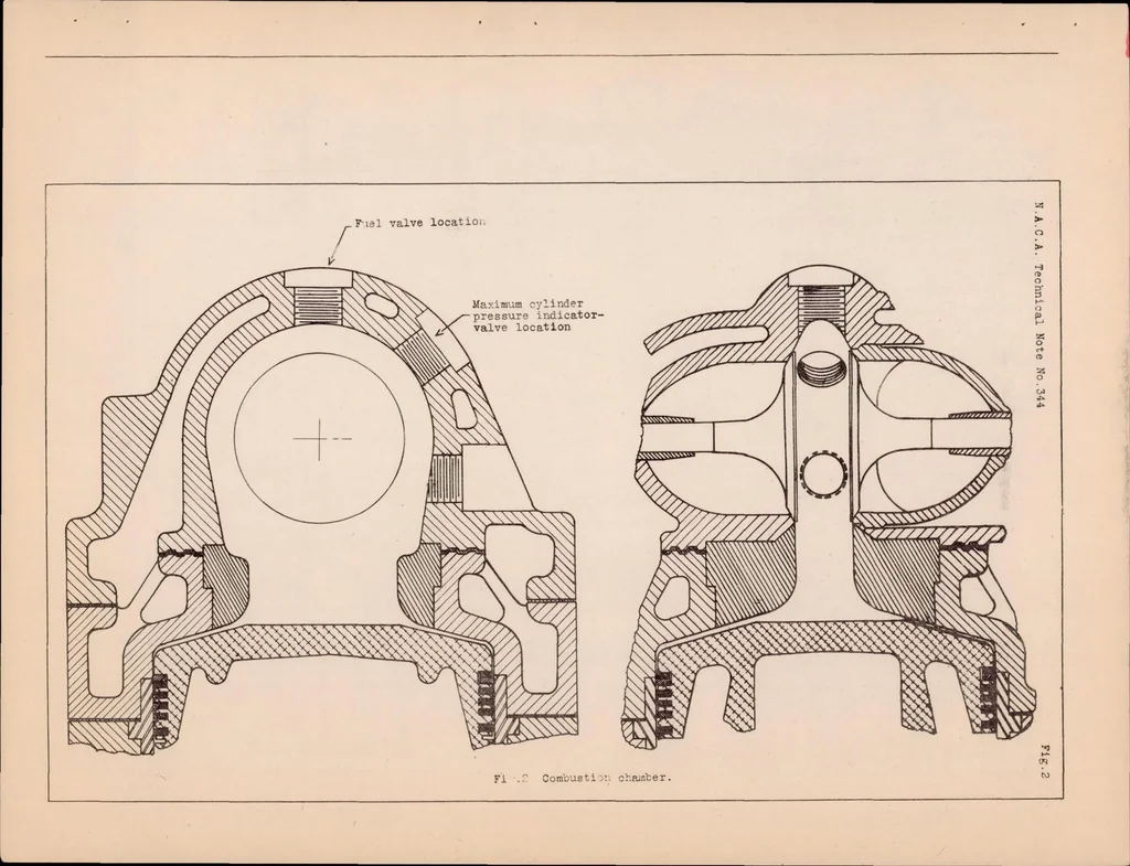 An illustration from Performance of a High-Speed Compression-Ignition Engine Using Multiple Orifice Fuel Injection Nozzles, 1930, leaf 20